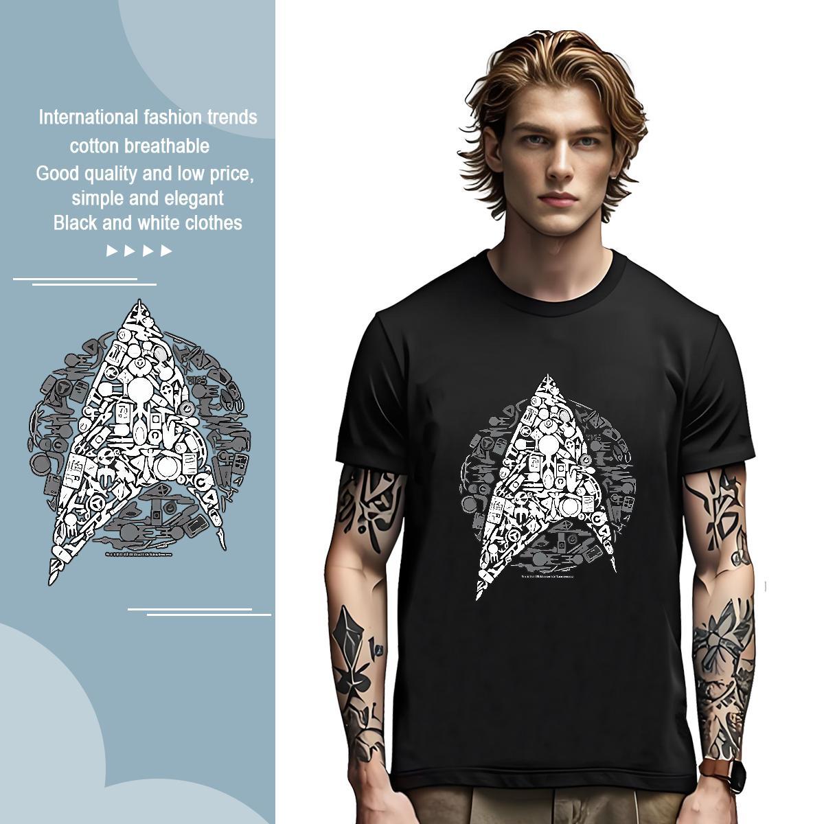Men T Shirts 230g 100% Cotton Hand drawn Street Casual Breathable Short Sleeve Skull Tshirts Casual New Designer Tops