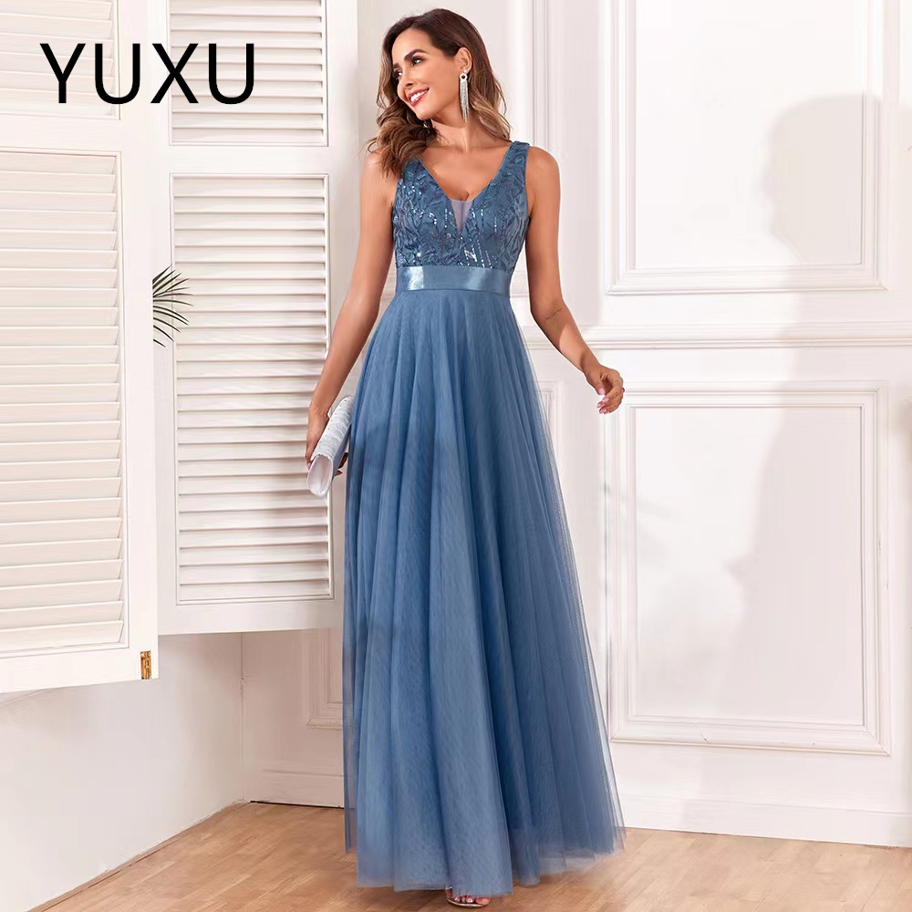 2024 Prom Dresses sexy v Neck Long tulle party gown a line floor length Beaded Lace Evening Gowns Formal Gown Illusion Sweep Train Birthday Dress Enga