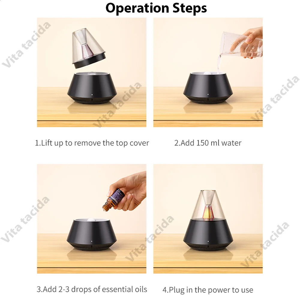 Home Portable Aroma Diffuser USB Air Humidifier Essential Oil Night Light Cold Mist Maker Sprayer for Gift Bedroom Remote Contro 240815