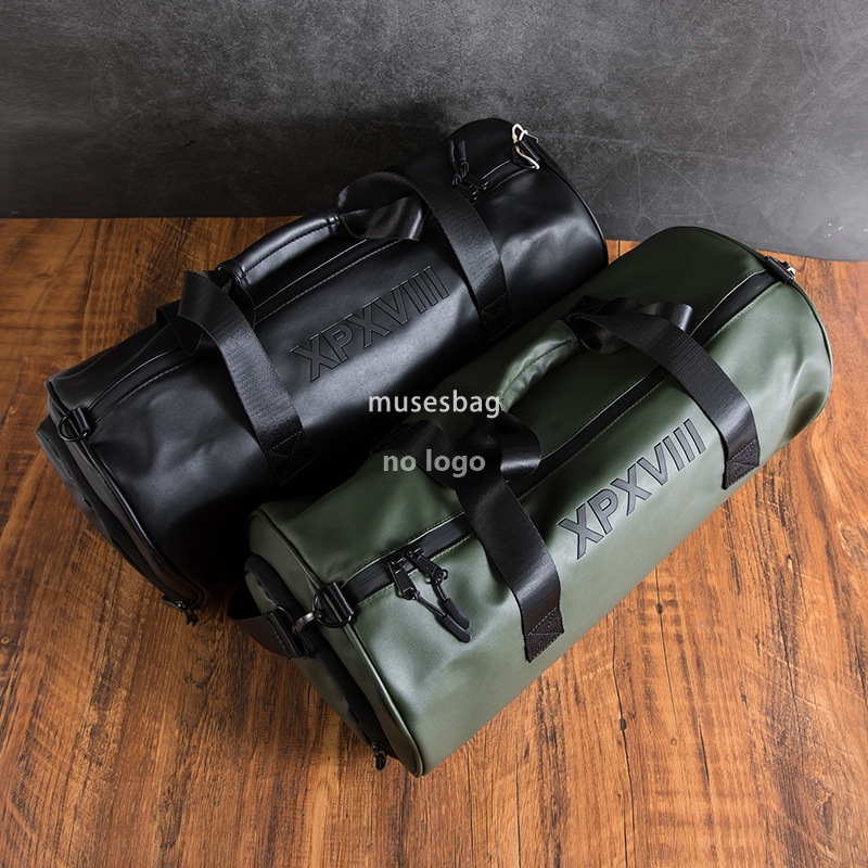 Fitness bag Male and female PU leather large capacity handbag fashion brand dry wet separation swimming sports bag travel luggage bag