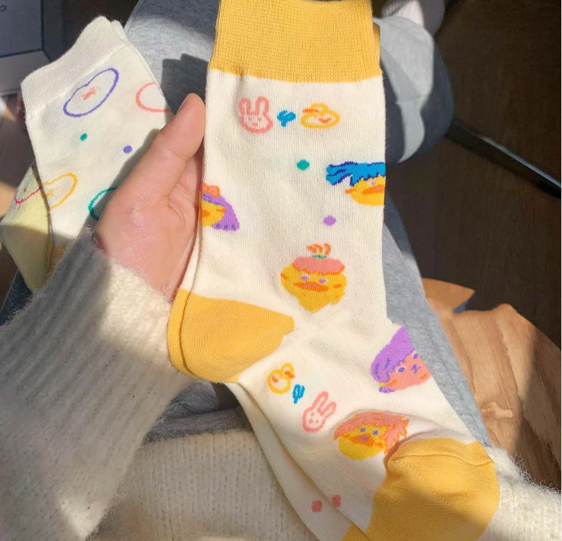 Children's Cute Cartoon Socks with Three-Dimensional Letters - Summer Short Tube Style
