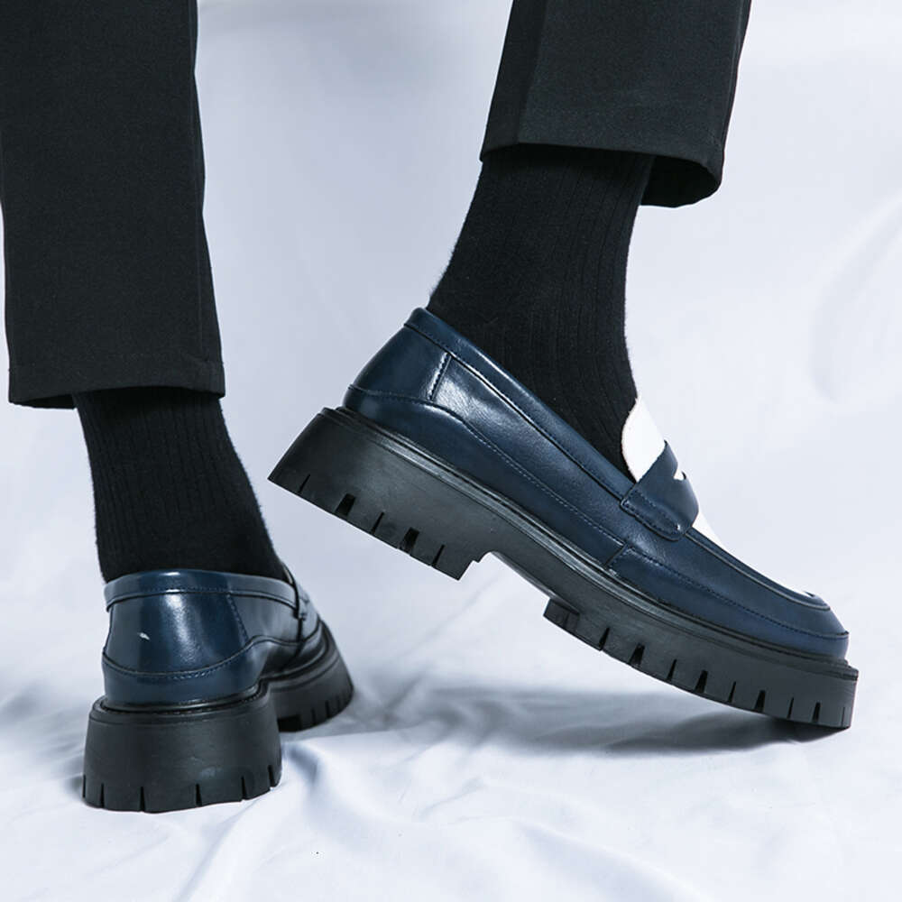 STRONGSHEN Men Handmade Leather Platform Loafers Fashion Slip On Mocassin Business Shoes Homme Zapatos De Hombre