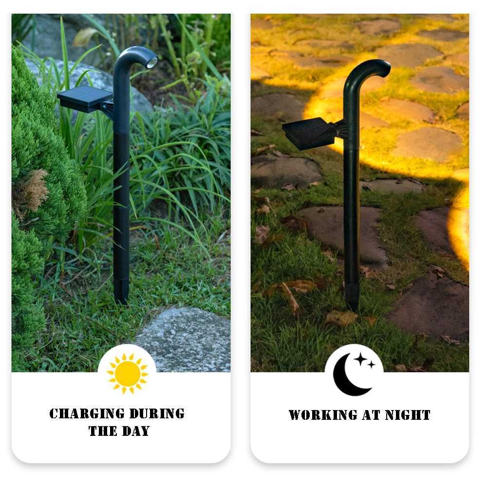 4/6PCS 3000k Led Solar Lawn Lights Outdoor Lamp Garden Courtyard For Walkway Path Villa Landscape Projection Solar Path Light Y240816