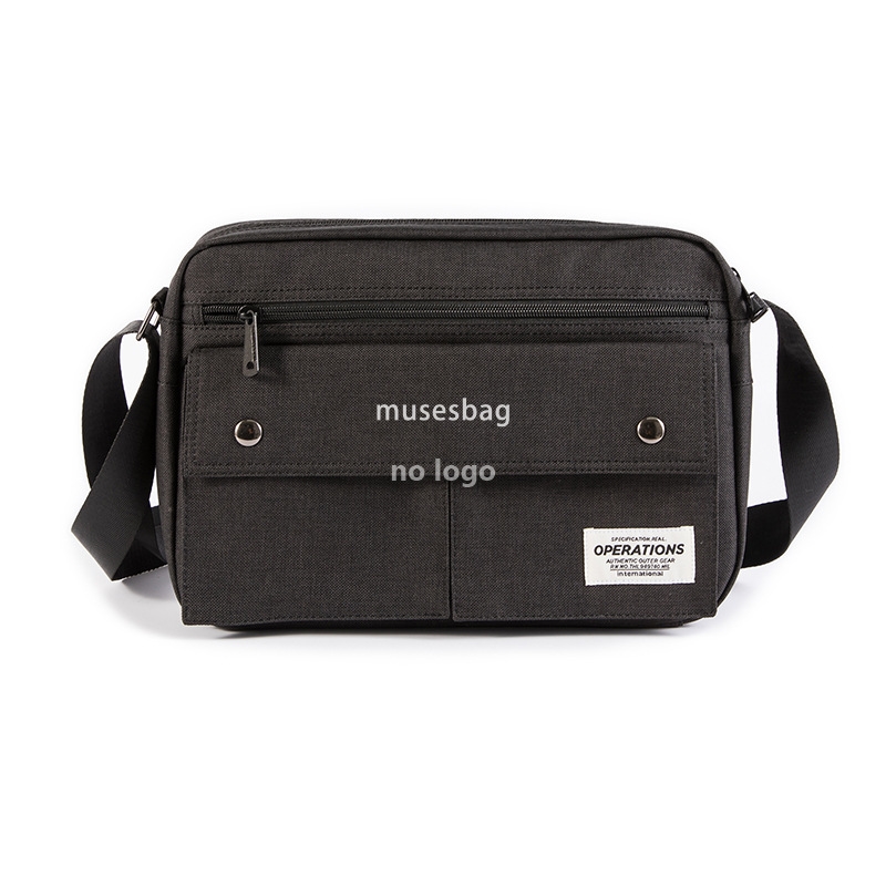 Men's crossbody bag large capacity canvas tooling style shoulder bag Trend street commuter bag youth casual messenger bag
