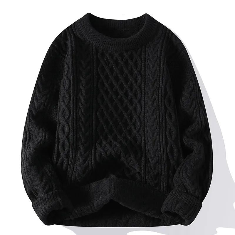 Mens Sweaters Autumn Winter Men Sweater Vintage O Neck Solid Color Knitted Plovers Loose Harajuku Retro Knitting Plover Drop Delivery Ot6Xv