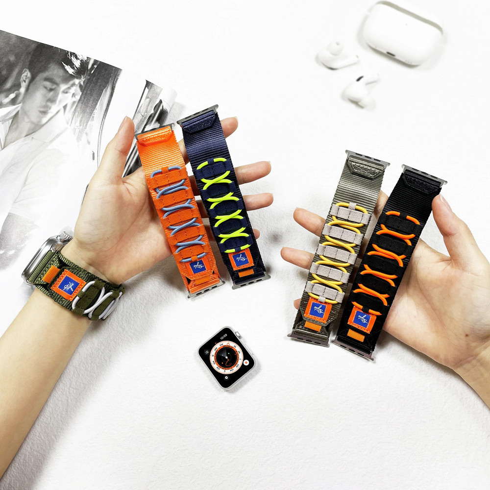 Wrist Strap Apple Watch Ultra 2 Series 9 8 7 6 SE 5 4 Nylon Tactical Sports band for iwatch 49mm 45mm 44mm 42mm Bracelet free shipping