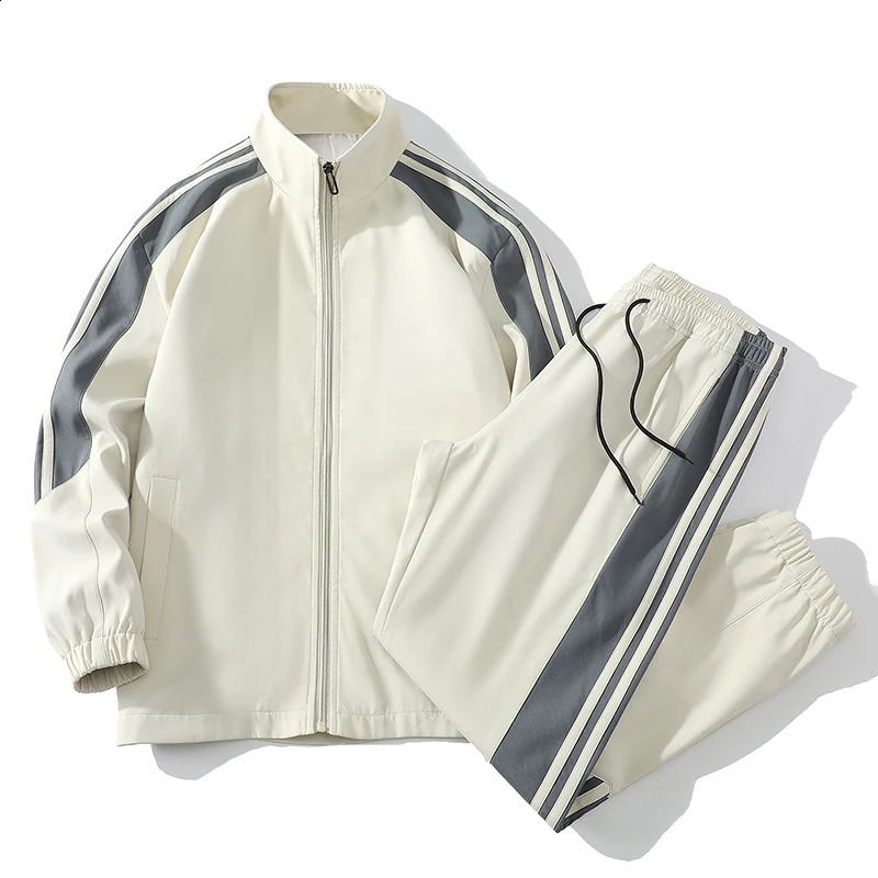 casual youth set for mens spring and autumn sportswear covering mens plus size casual set 240827