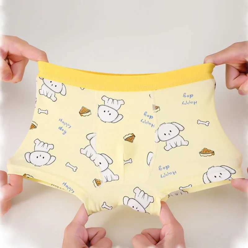 4 pieces of childrens cotton soft antibacterial underwear suitable for boys thin breathable and comfortable knitted 3y childrens underwear cute printe