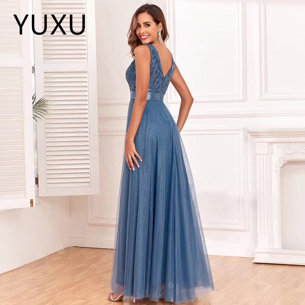 2024 Prom Dresses sexy v Neck Long tulle party gown a line floor length Beaded Lace Evening Gowns Formal Gown Illusion Sweep Train Birthday Dress Enga