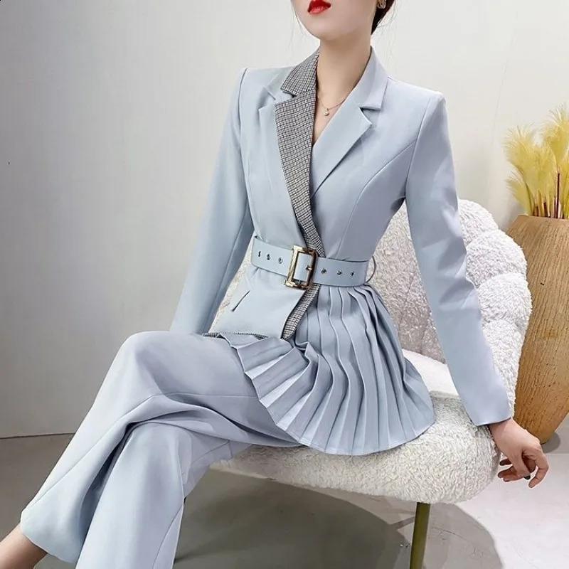 Womens Blazer and Pants Two Piece Set Business Suits Autumn Winter Formal Ladies Trouser Wholesale Free Delivery Clothing Sales 240815