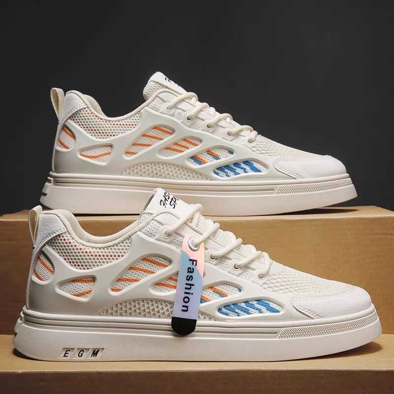 NXY Canvas Shoes Mens Shoes Summer Breathable Mesh Shoes Sports Shoes Korean Version Versatile White Shoes Thick Soled Casual Board Shoes Men