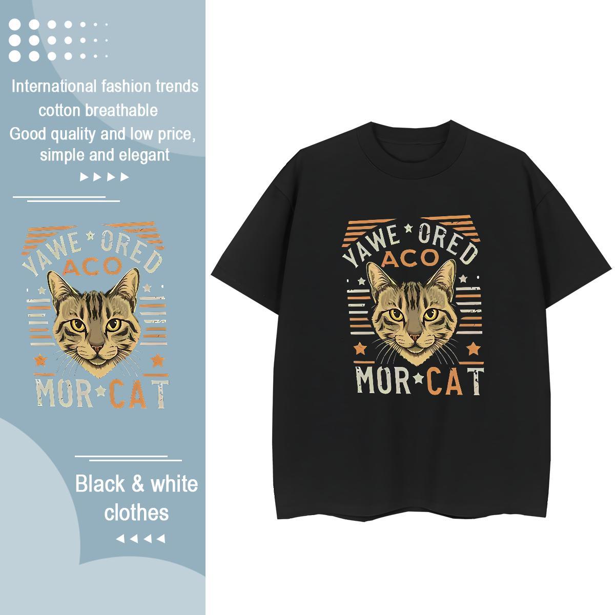 Brand Women T Shirts Breathable Crew Neck 230g Cotton Lady T shirt Skull cat Spring Summer Comfortable Tops