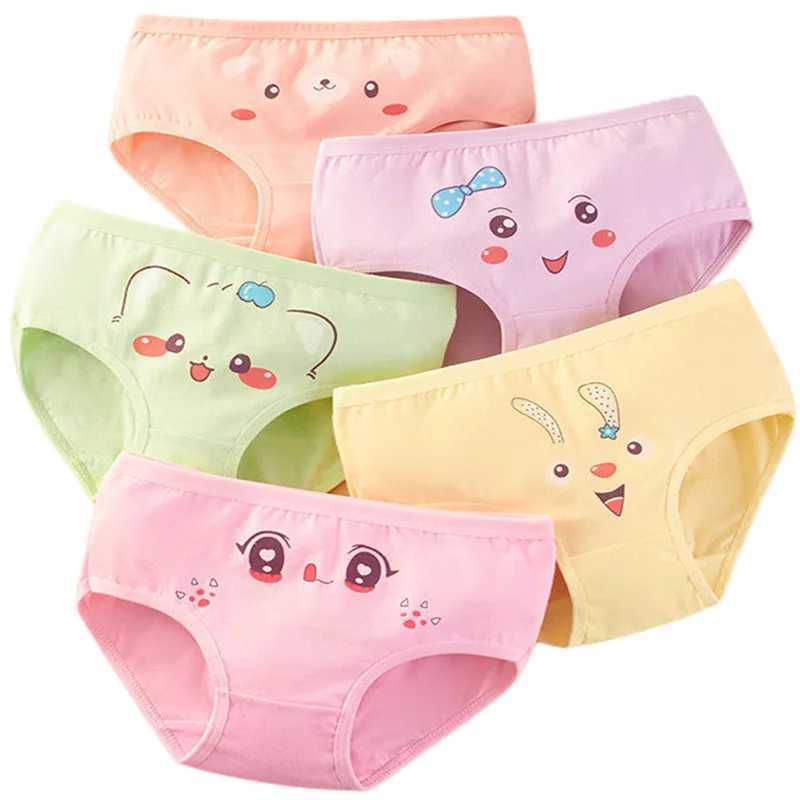 Girls underwear fine cotton underwear cute design printed underwear childrens breathable soft and healthy underwear girls boxing underwear 4 pieces/ba