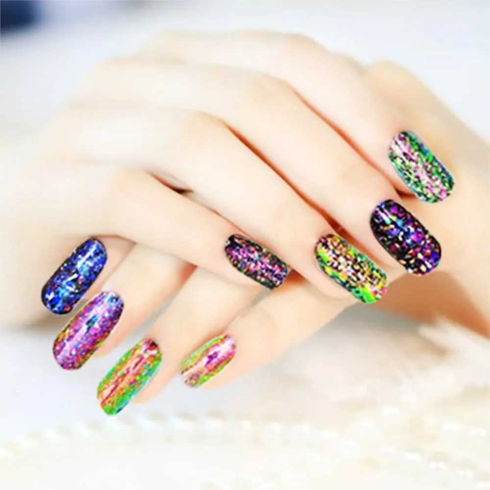 1Jar Laser Silver Nail Glitter Sequins - Iridescent Flakes Sparkling Laser Powder Holographic Glitter Flakes Manicure DecorationXJ240815