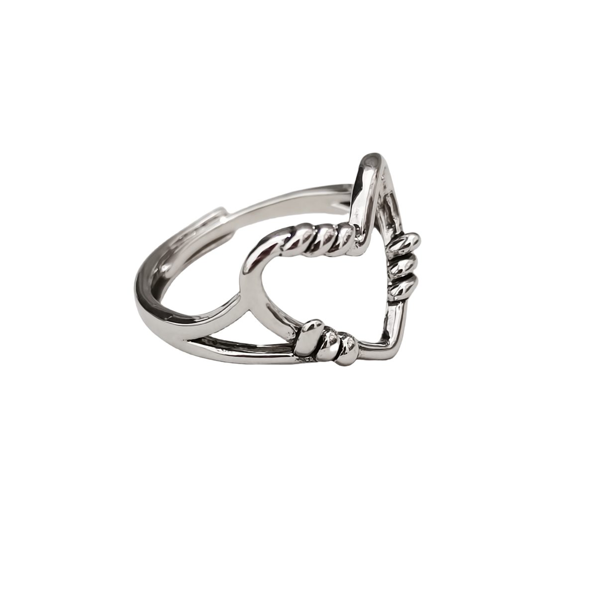 Designer ring copper material personality fashion open finger ring three-piece ring hollow geometric love ring female niche index finger ring