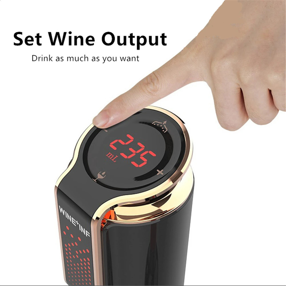 USB Charge Electric Red Wine Decanter Vacuum Fresh-keeping Wine for 10-Days Automatic Quick Wine Aerator Adjustable Wine Output 240816
