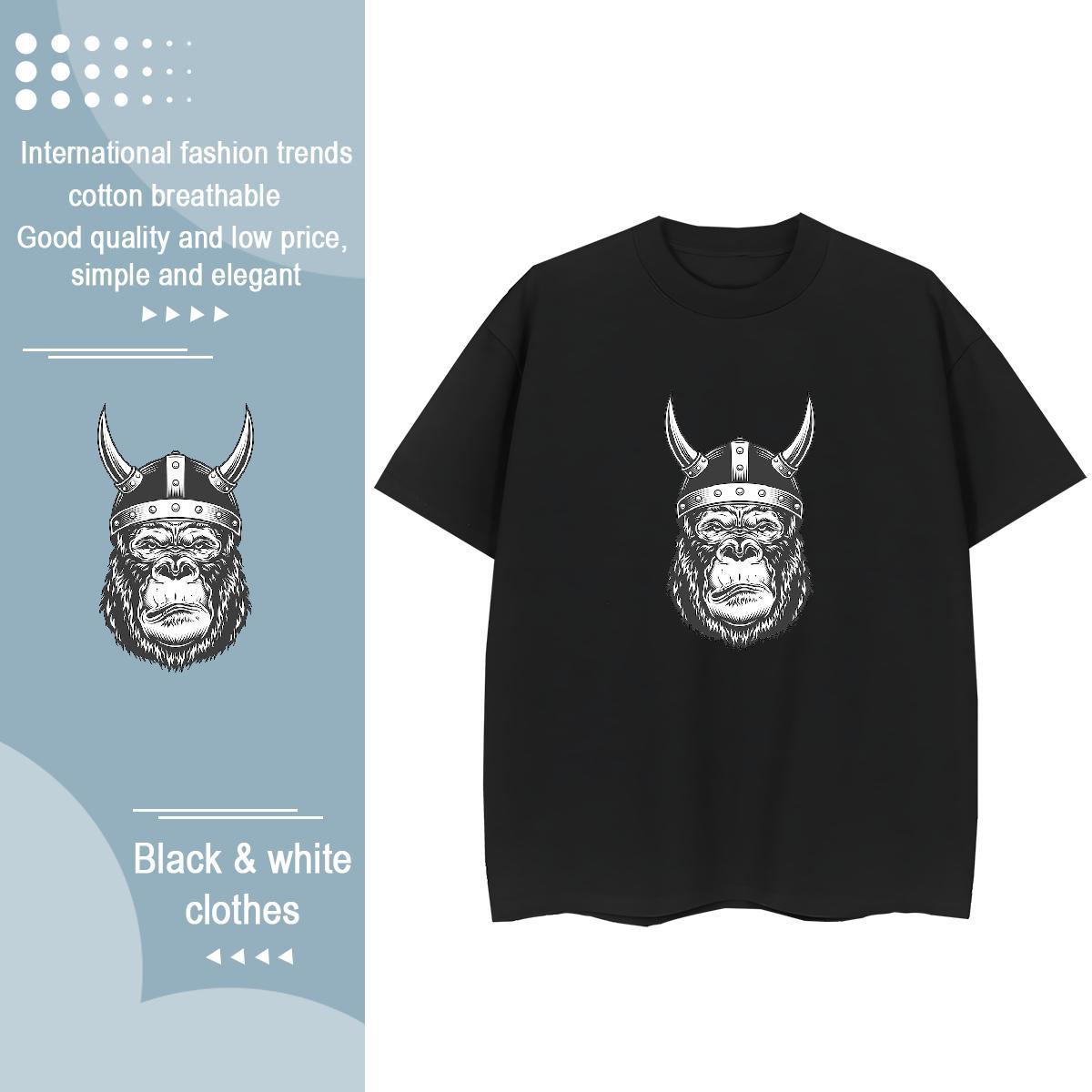 DIY Women T Shirts Comfortable 230g Cotton Lady T shirt White Plus Size chimpanzee Casual Beach Designer Tee Shirt