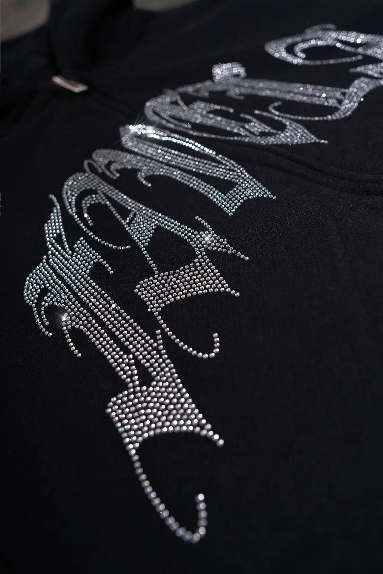 Y2K Rhinestone Skeleton Hoodies Women Gothic Black Zip Up Oversized Sweatshirts Female Retro Harajuku Hooded Jacket Streetwear 240806 - view 4