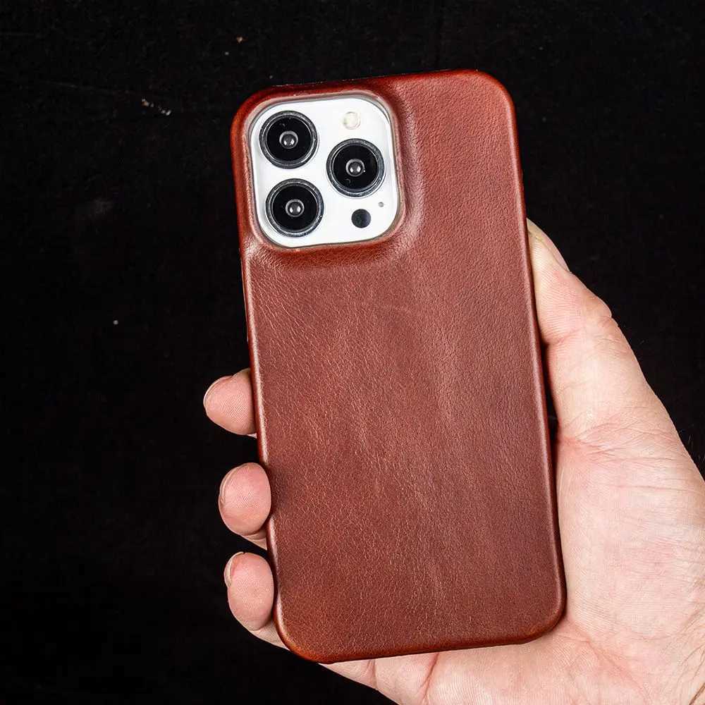 For Case iphone 14 Pro Max Cases Oil Wax Luxury Genuine Leather Cover For Iphone 15 12 11 13 XR XS Max X 8 Plus Phone Shell CapaM240816