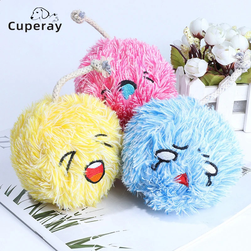 Interactive Dog Toys Dog Chew Molar Plush Ball Sound Toys Puppy Playing Bite Resistant Cleaning Teeth Relieve Boredom Pet Toys 240816