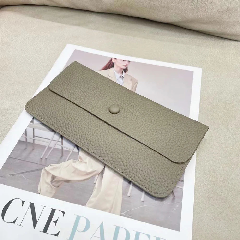 100 Genuine Leather Women Long Wallet Solid Money Slim Clutch Bag For Ladies Fashion Cowhide ID Credit Card Holder Purse250906