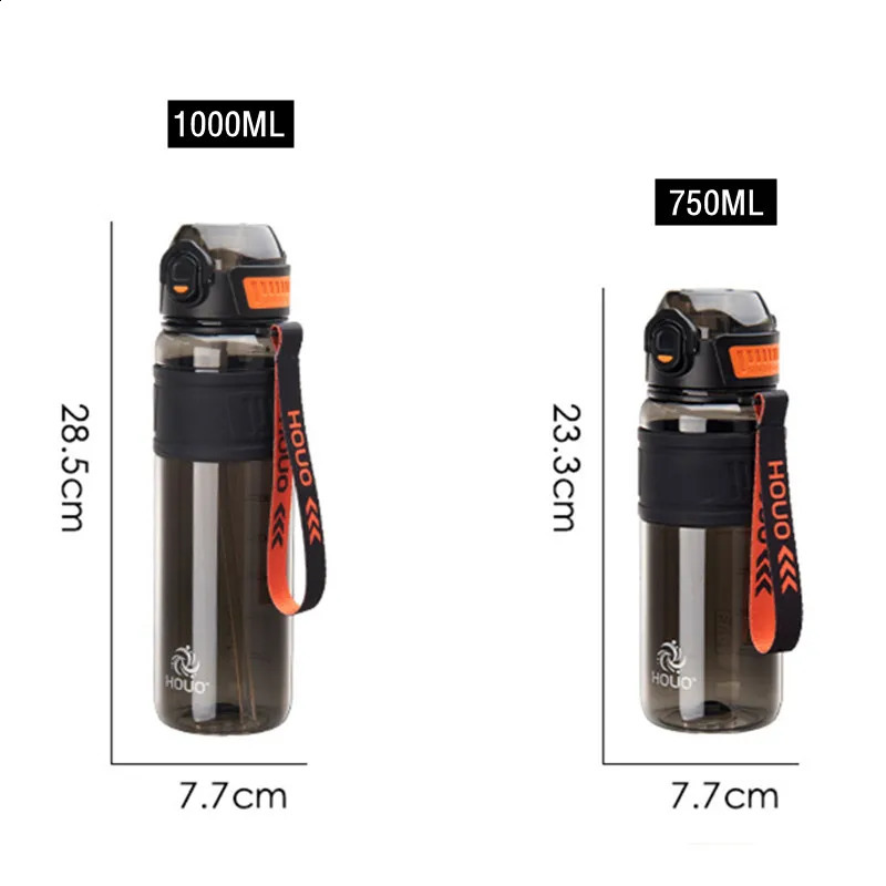 1000ml/750ml Portable Sport Water Bottle Durable Gym Fitness Outdoor Sport Climbing Cycling Drinking Bottle 240816
