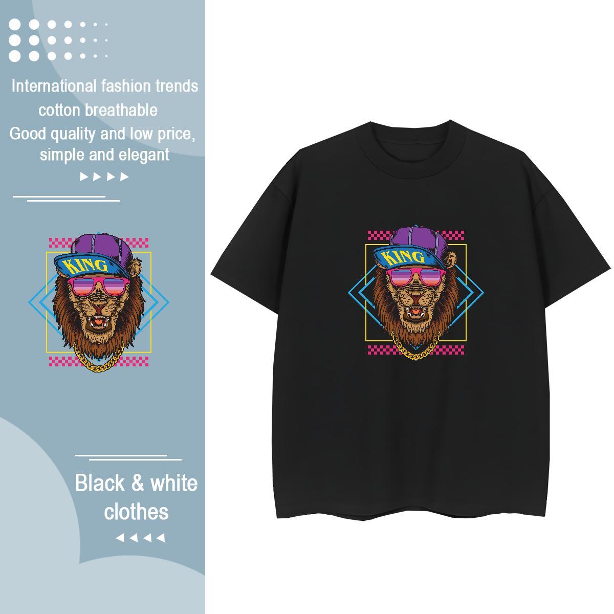 New Arrival T Shirt For Woman Comfortable 100% Cotton 230g Unisex Tshirts Skull lion Street Wear Free Shipping Tee Shirt