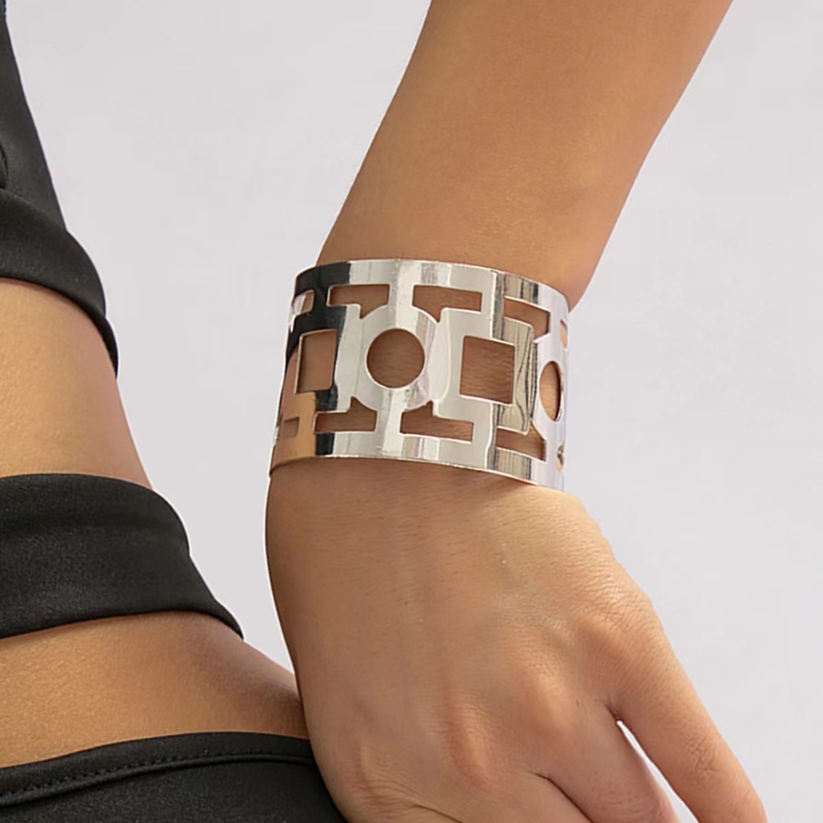 Bracelet Metal Bracelet Mirror Bracelet Sub Bracelet Smooth Plain Circle European and American Trendy Bracelet Ring Euro-American Fashion