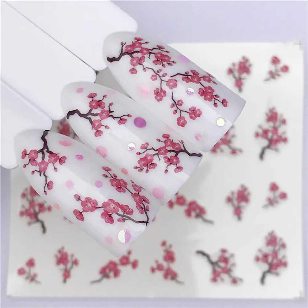 Spring Nail Stickers Water Stickers For Nails Sliders Nail Sticker Art Decal Winter Cute Fox Transfer Cake Small Fresh PlumXJ250120