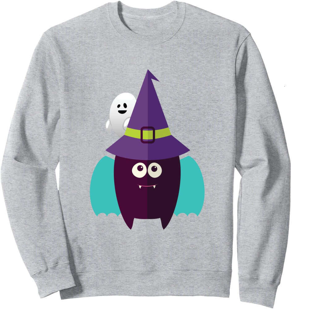Long Sleeve Shirts for Men sweatshirt Cartoon Bat with Witch Hat Halloween Ghost Funny Sweatshirt T shirt Tee Streetwear Casual tops clothes 2025