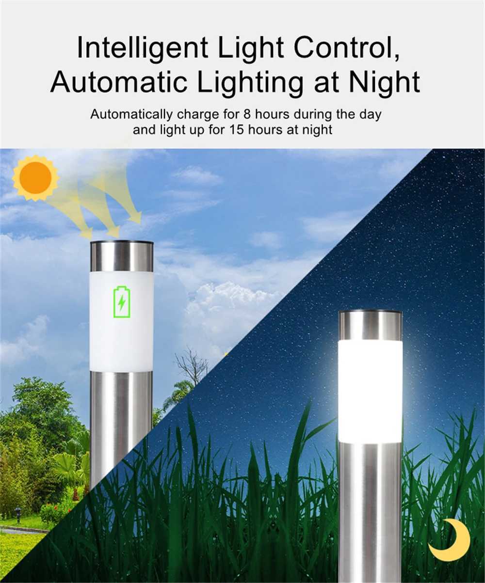 1/2/4 Pack Solar Garden Pathway Lights Outdoor LED Lighting Ground Plug Bollard Light for Patio Gardens PathwaysLawnYard Y240816