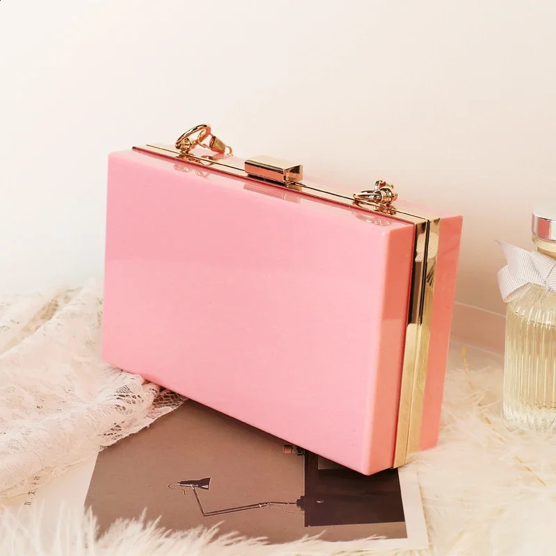 Clear Acrylic Box Evening Clutch Bag Boutique Chain Transparent Womans Purse and Handbags Wedding Party Ins 240824