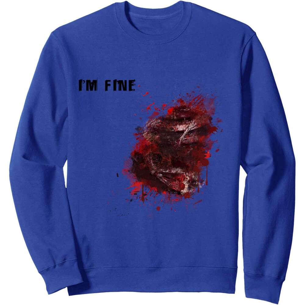 Long Sleeve Shirts for Men sweatshirt I'm Fine Wound Injury Funny Halloween Costume Gift Sweatshirt Tee Streetwear Casual tops clothes 2025