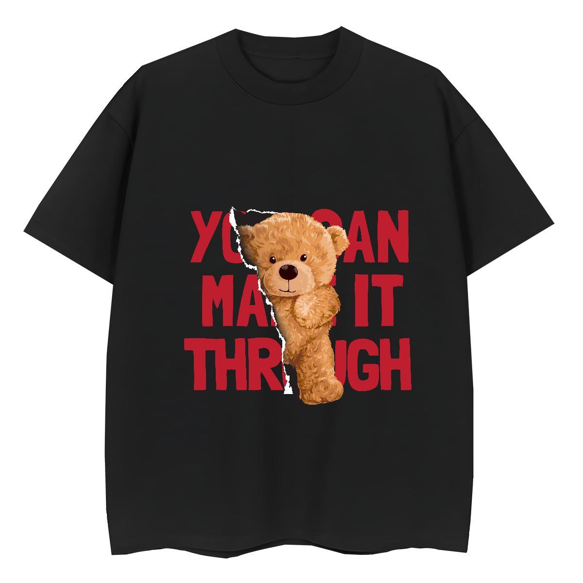Casual New T-Shirts Breathable Soft 100% Cotton 230g Tshirt for Man Woman DIY Logo bear Daily Wear Comfortable Top Tees