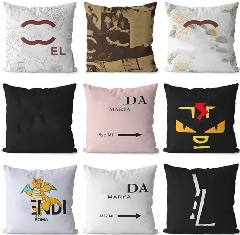 20style Fashion Letter Designer Throw Pillow Throw Home Pillow Bedding Home Room Decor Cover Sofa Decoration Cushion 45-45cm Pillow Core Removable