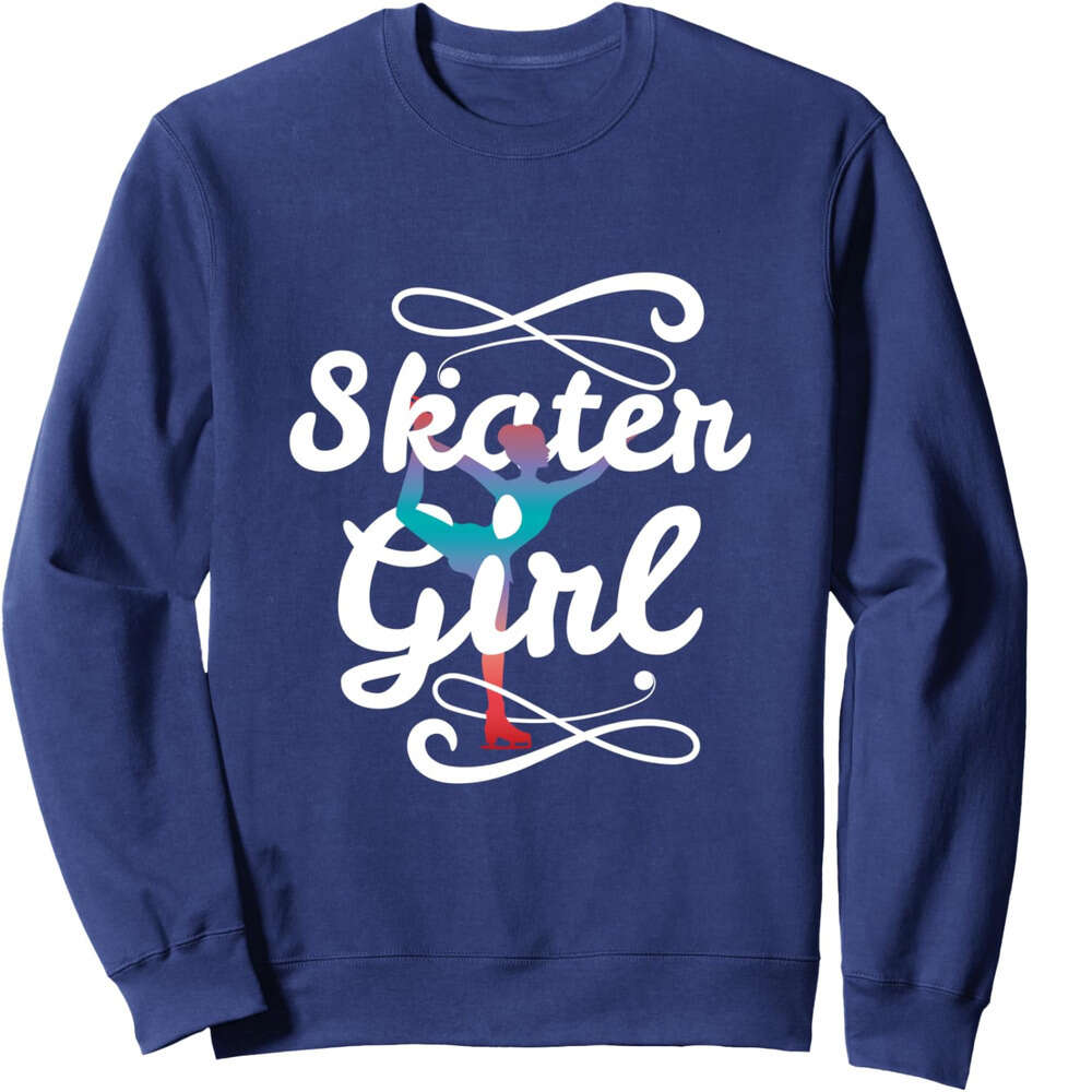 Long Sleeve Shirts For Men Sweatshirt Retro Ice Skating Girl Fun Gift Skate Lovers Sweatshirt Graphic Tee Streetwear Casual Tops Clothes sweatshirts