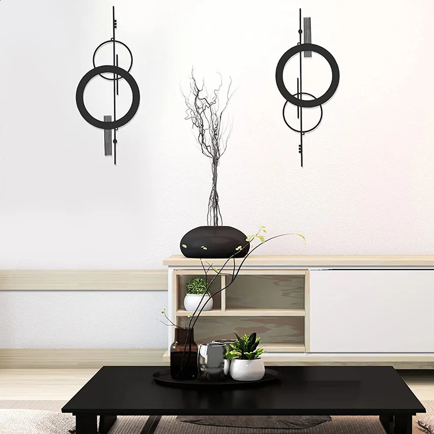 1/2pcs Metal Wall Decor Hanging Wall Art Minimalist Abstract Hollow Vertical Decorations Wall Sculptures Geometric Wall Hanging 240816 - view 5