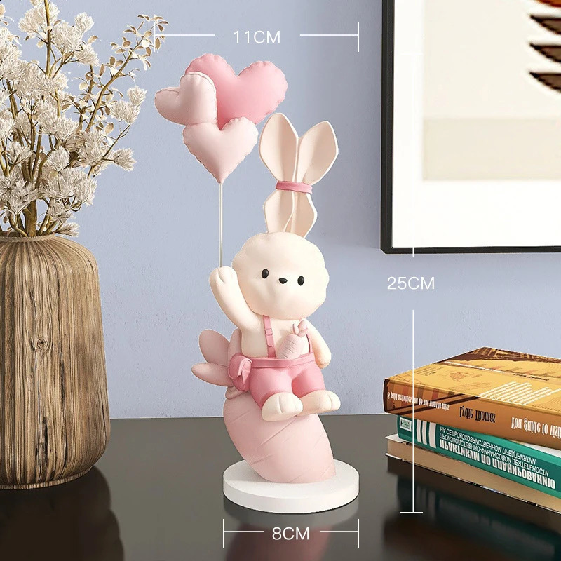 Creative Radish Rabbit Resin Table Accessories Store Office Desk Sculpture Crafts Home Livingroom Cabinet Figurines Decoration 240816