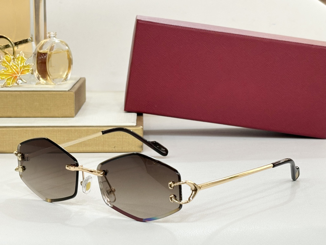 Designer Sunglasses For Men Women 0467 Summer Fashion Outdoor Leisure Beach Hip Hop Style Anti-Ultraviolet Hexagon Plate Frameless CR39 UV400 Eyeglasses Random Box