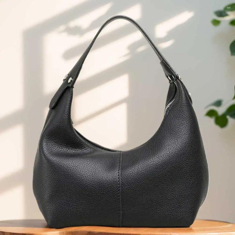 Hobo Women Vintage Underarm Bag PU Leather Soft Bags Solid Color Casual Armpit Handbag Girls Outdoor Daily a36f