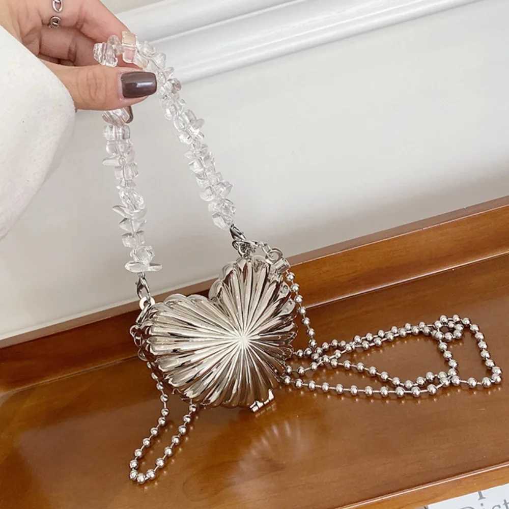 Fashion Metal Lipstick Bag for Women Luxury Dinner Bag Designer Shell Bag High Quality Shoulder Cute Purses Handbags 2024 CI24816