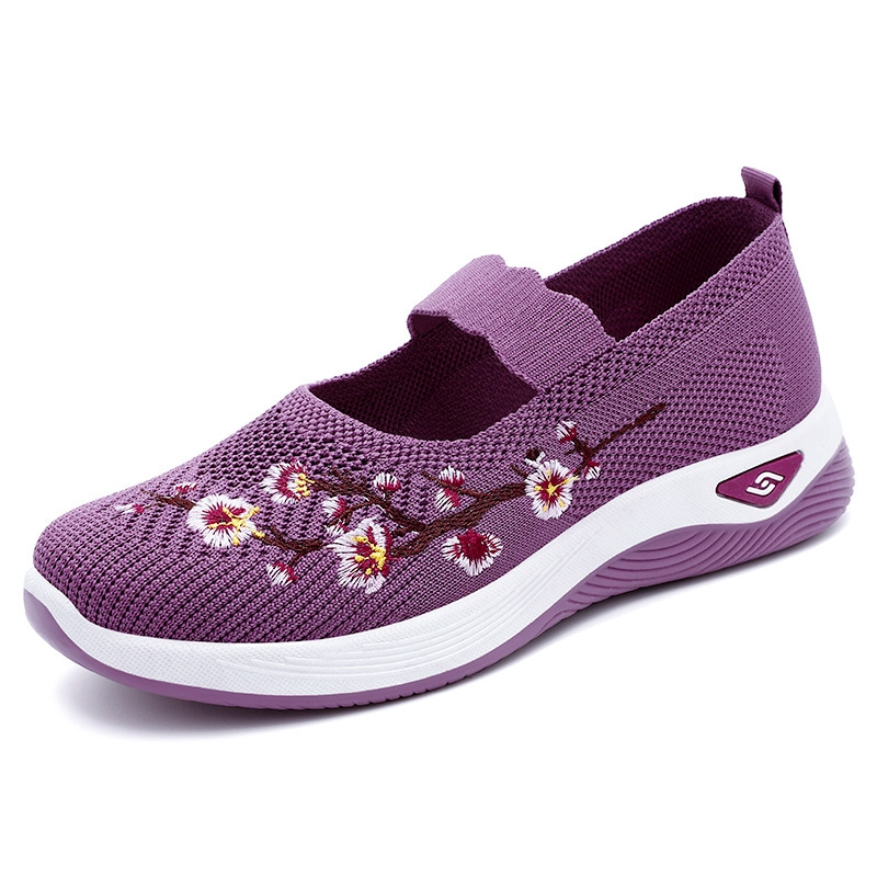 Ddmysports Old Beijing Cloth Shallow Mouth Single For Women Casual Mom One Step Lazy Shoes OUTDOOR
