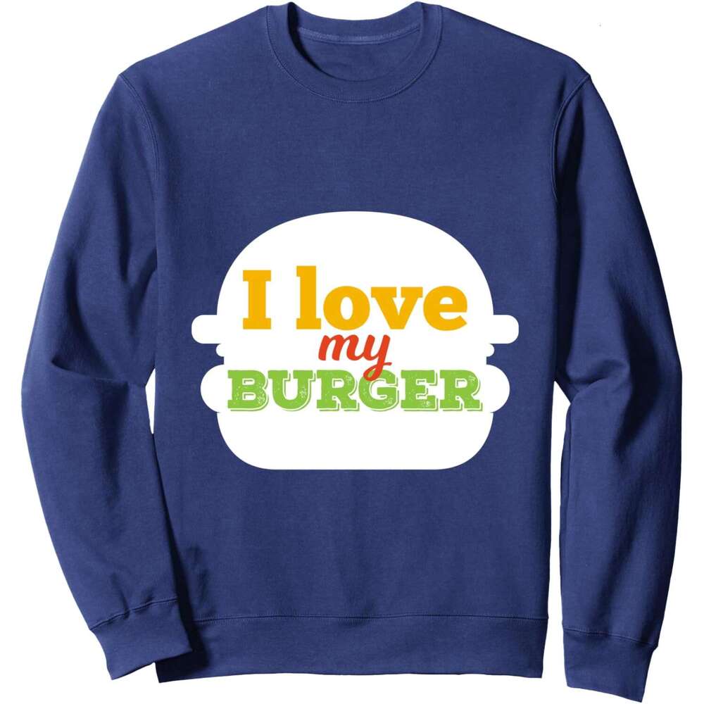 Long Sleeve Shirts For Men Sweatshirt I Love My Burger Fun Silhouette Cool Birthday Gift Sweatshirt Graphic Tee Streetwear Casual Tops Clothes sweatsh