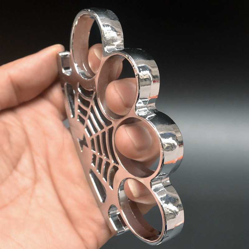 Brass knuckles Spider web tiger outdoor fiess joint copper four finger tool ring fist clasp S2481606 - view 5