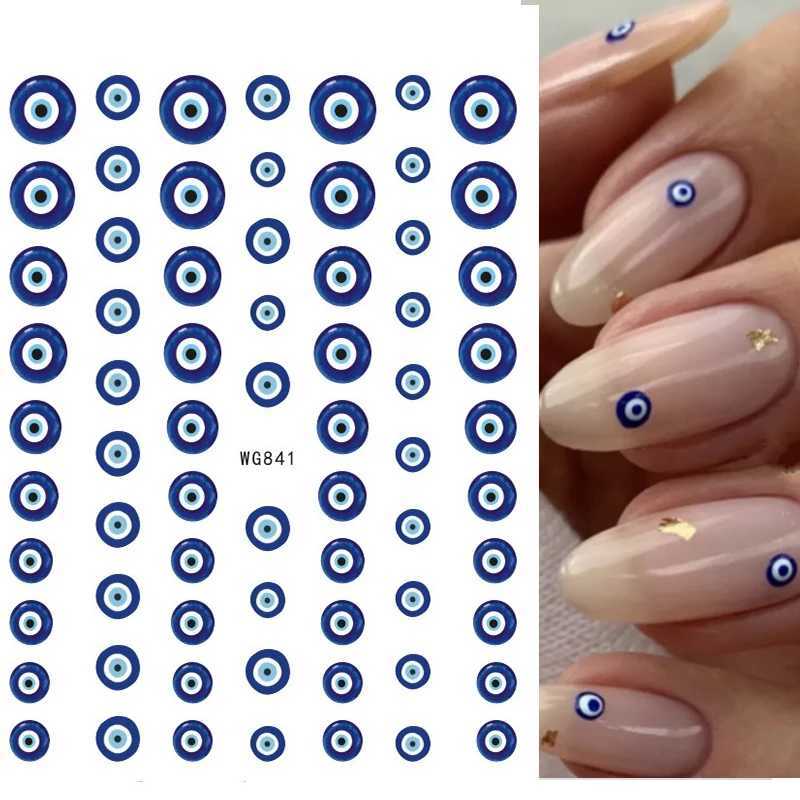 Nail Art Stickers Water Decals Eyes Stripe Nail Art Decorations for Manicure Accessories Press on Nails Foil Stickers and DecalsXJ250120