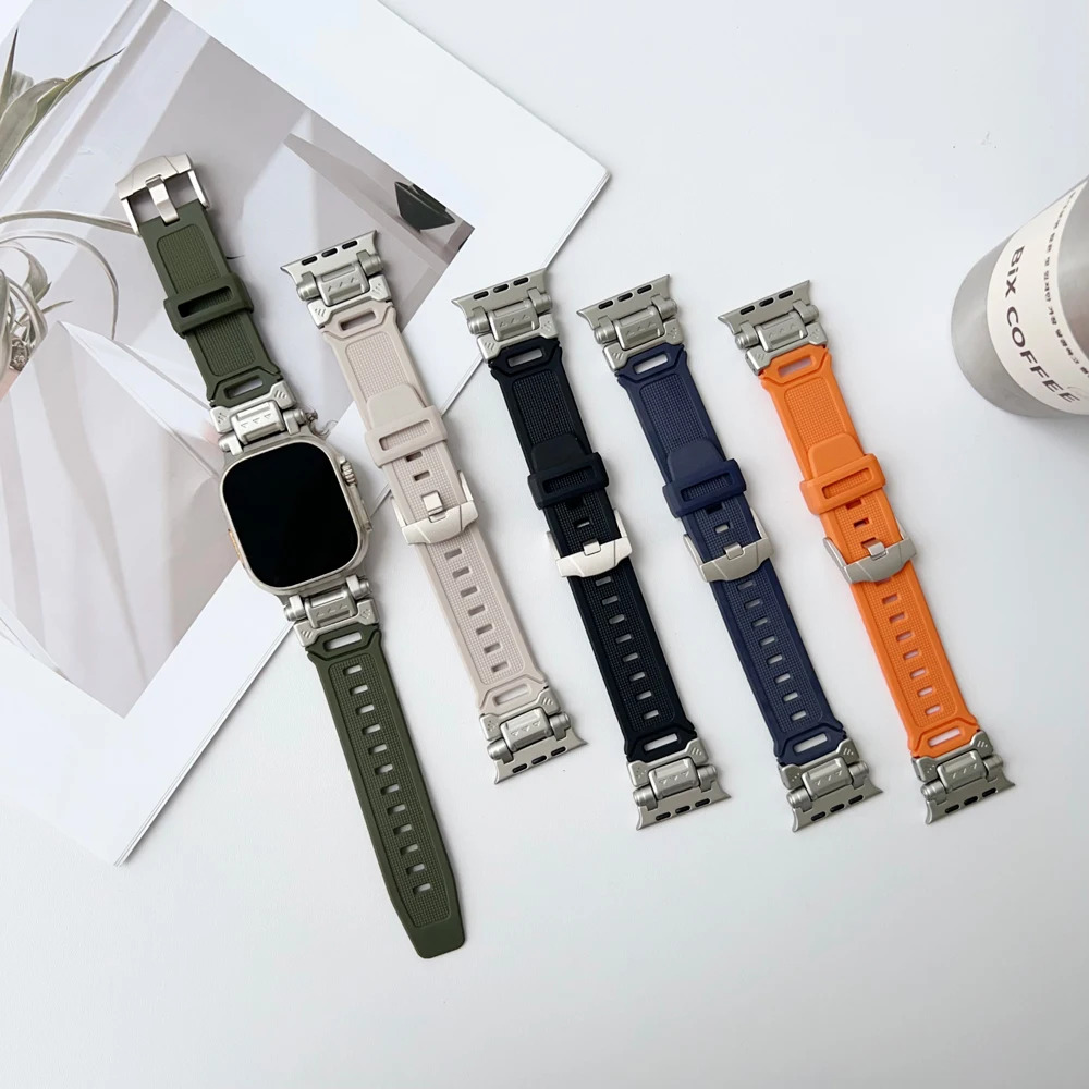 Silicone Band Apple Watch 2 Series 9 8 7 6 5 4 se Loop Strap for iWatch Ultra 49mm 45mm 44 42mm Rubber Bracelet Correa free shipping