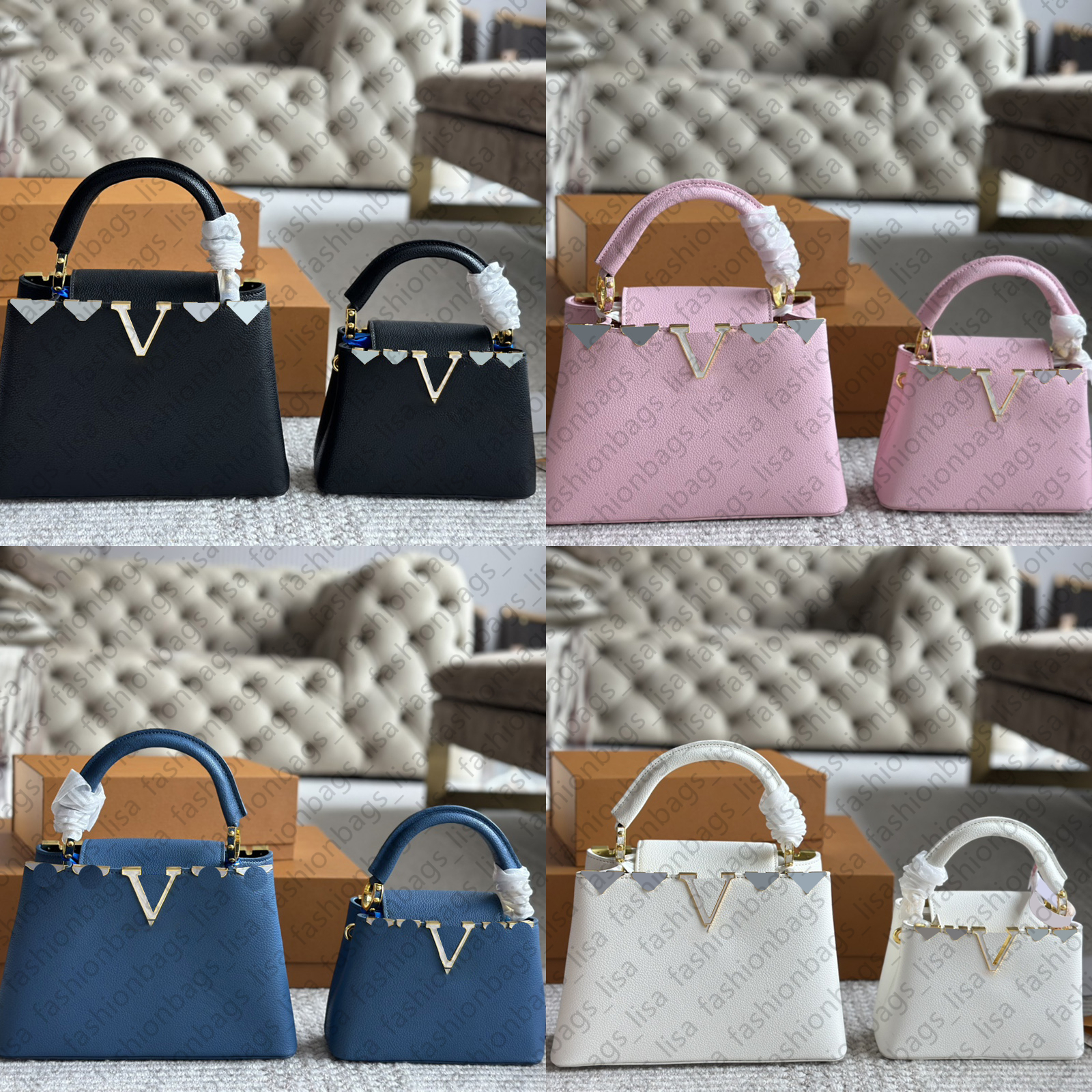 Capucines Noblewoman Bag Tote Bags Handbag Top Handle Women Designer Shoulder Bags Capucines BB Totes Crossbody Bag Aurillon Genuine Leather Handbags Woman Purses