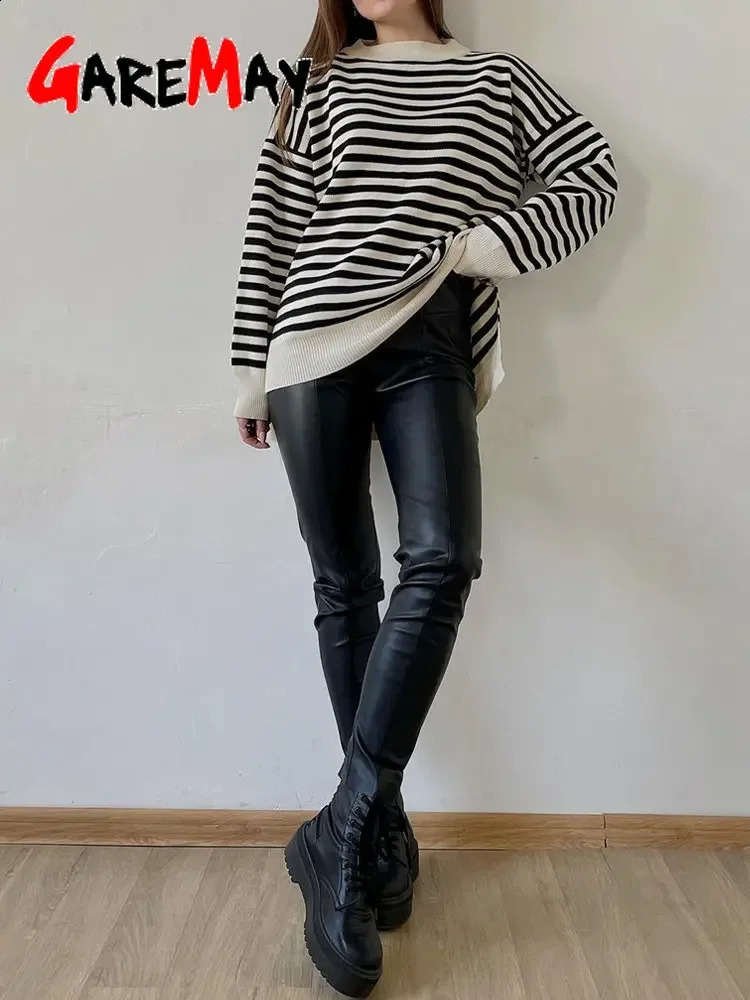 Winter Womens Leather Pants Black Slim Zipper Classic Leather Trousers Pencil Beige Tight Pu Faux Leather Pants for Women 240816