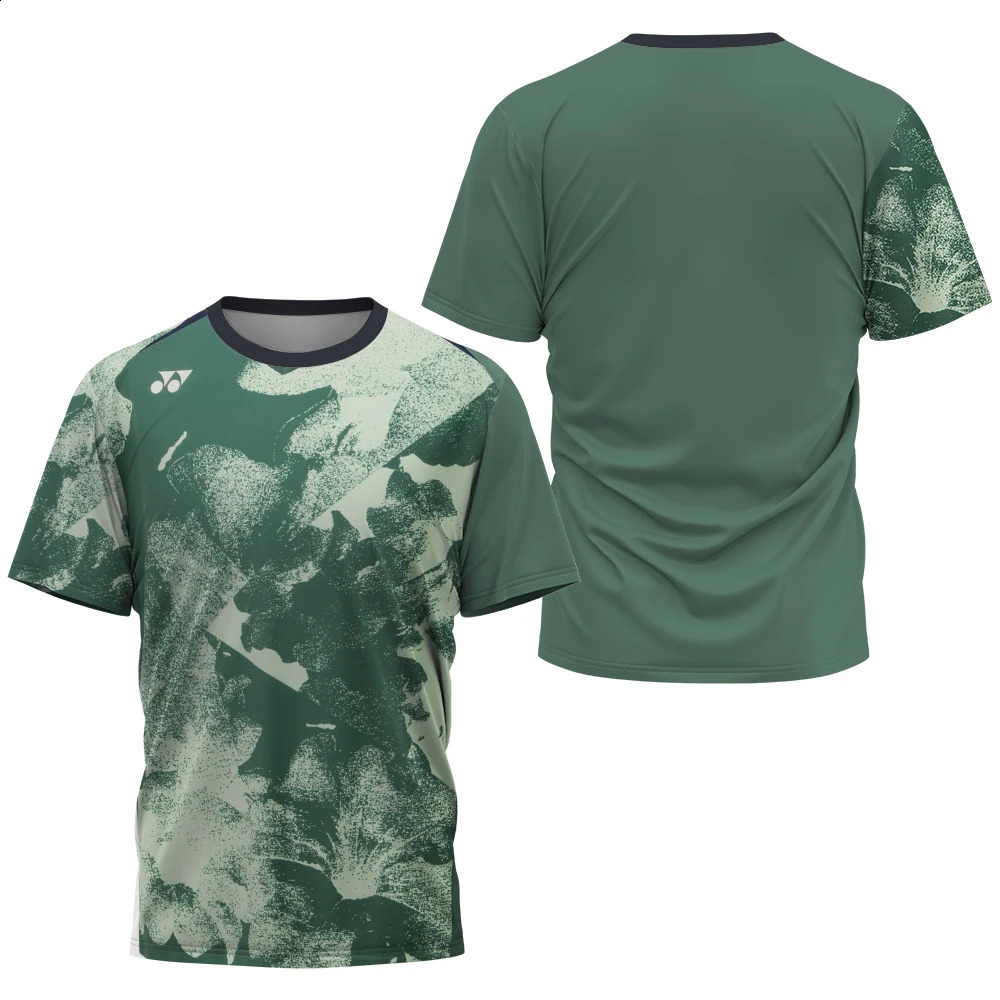 Mens Tshirt 3D Print Summer Quick Drying Short Sleeve ONeck Tees Badminton Tennis Table Fitness Sports Breathable Tops 240816