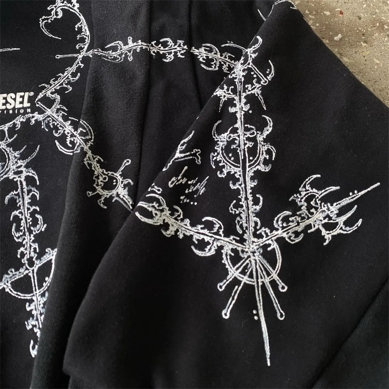 Vintage Zip Up Hoodie Y2K Harajuku Gothic Pattern Patchwork Sweatshirt Men Women Hip Hop Oversize Harajuku Casual Streetwear 240816